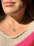 Chunky Knotted Gemstone Diamond Charm Necklace - Pearl
