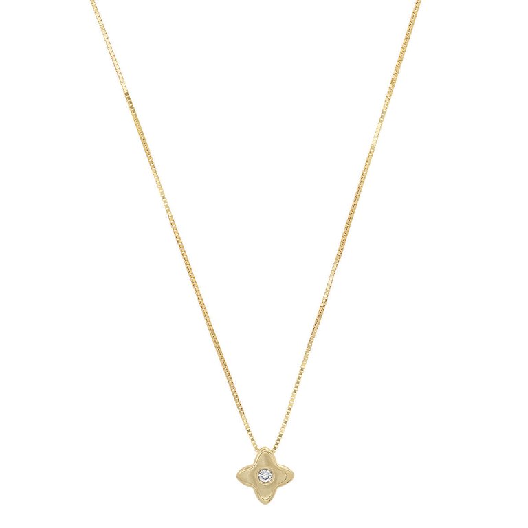 Diamond Slide Pendant - Star - Gold