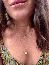 Gemstone Cluster Necklace - Coin Pearl, Agate, Turquoise