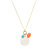 Gemstone Cluster Necklace - Coin Pearl, Agate, Turquoise - Coin Pearl, Agate, Turquoise