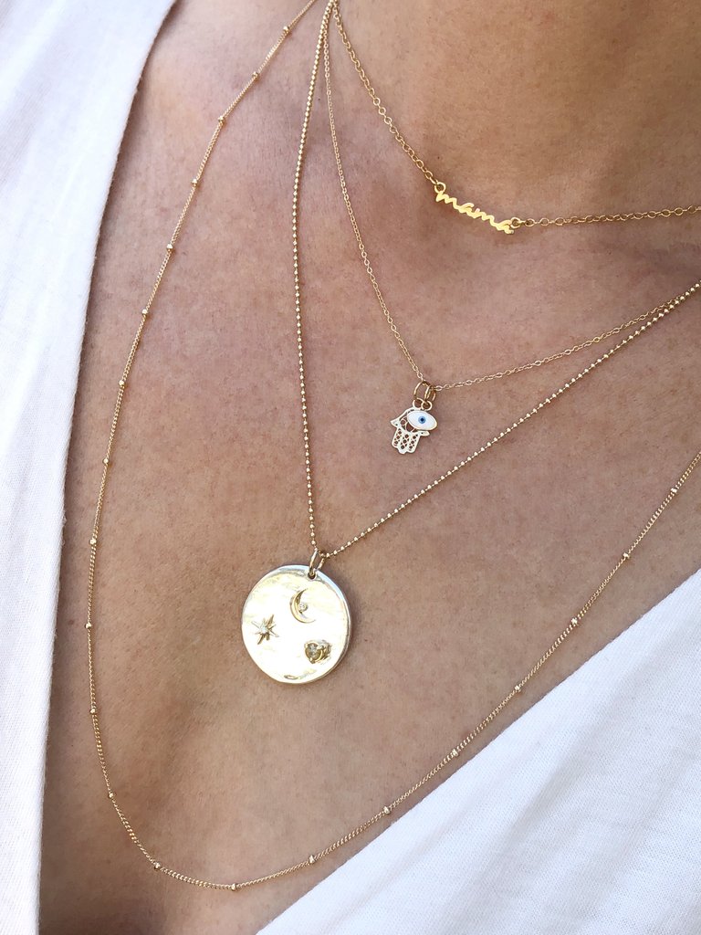 Signature 14K Gold and Enamel "Protection" Necklace