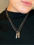 Sterling Silver Engravable Vertical Bar Necklace with 14K Gold Rings and Diamonds