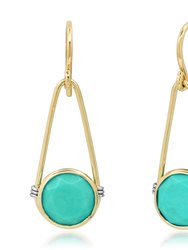 The "Candy Rush" 14K Gold Single Gem Linear Earring - Turquoise