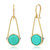 The "Candy Rush" 14K Gold Single Gem Linear Earring - Turquoise