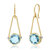 The "Candy Rush" 14K Gold Single Gem Linear Earring - Blue Topaz