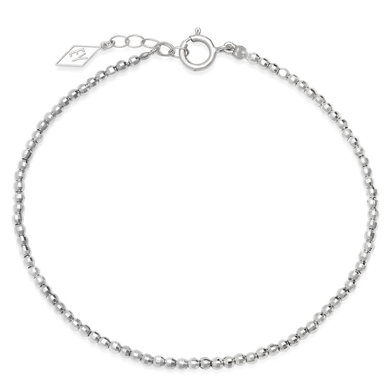 The "Glimmer Bracelet" With 14K White Gold Faceted Beads - White Gold