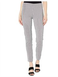 Ship Shape Pull-On Pants With Back Slit Detail - Blue Stripe