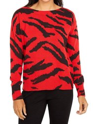 Well Red Boatneck Sweater - Red/Black