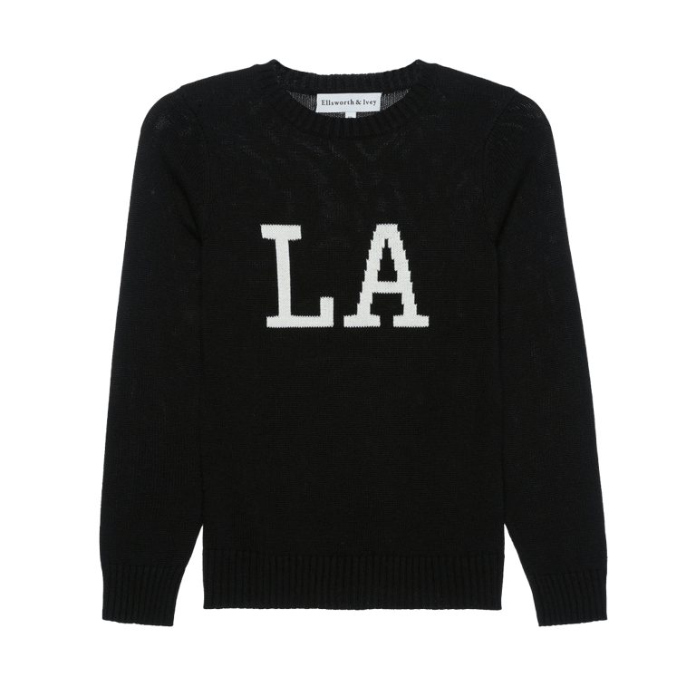 Los Angeles 'LA' Crewneck Sweater -  Black