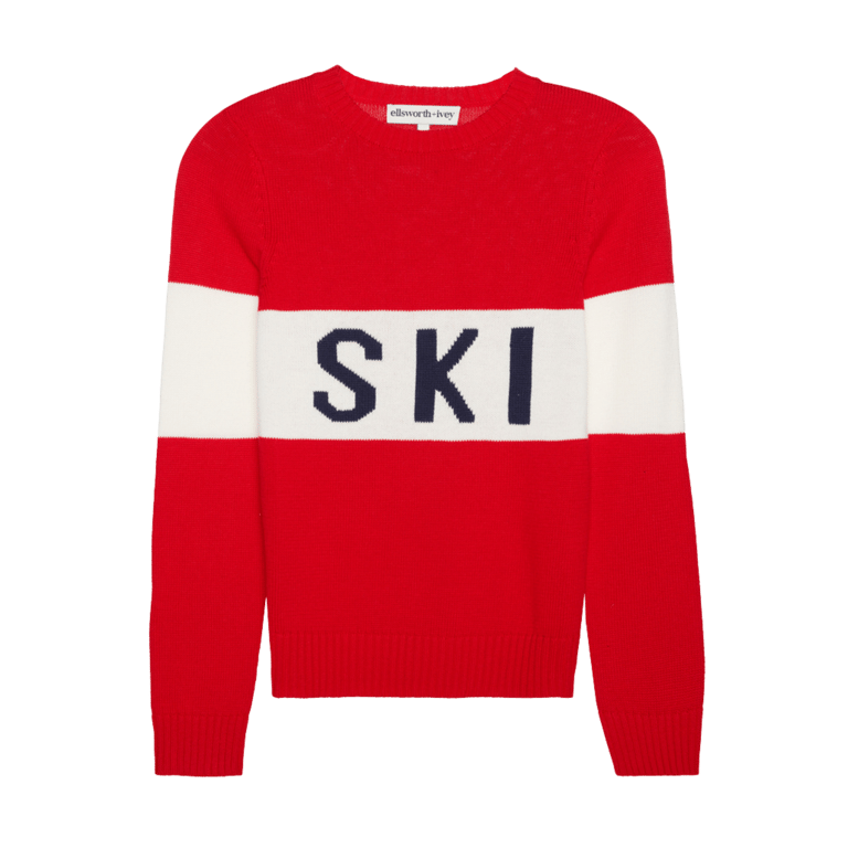 Red Block SKI Sweater - Red