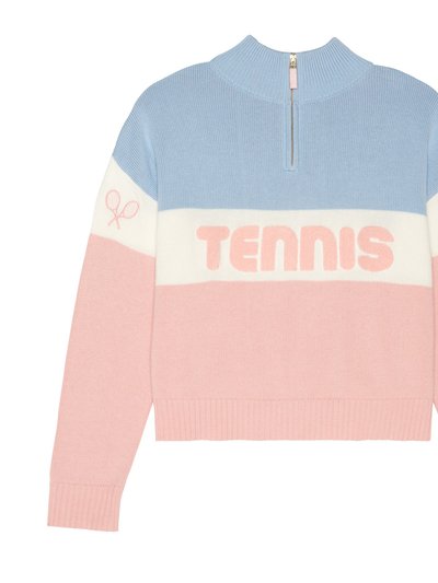 Ellsworth + Ivey Tennis Color Blocked Quarter Zip Sweater product