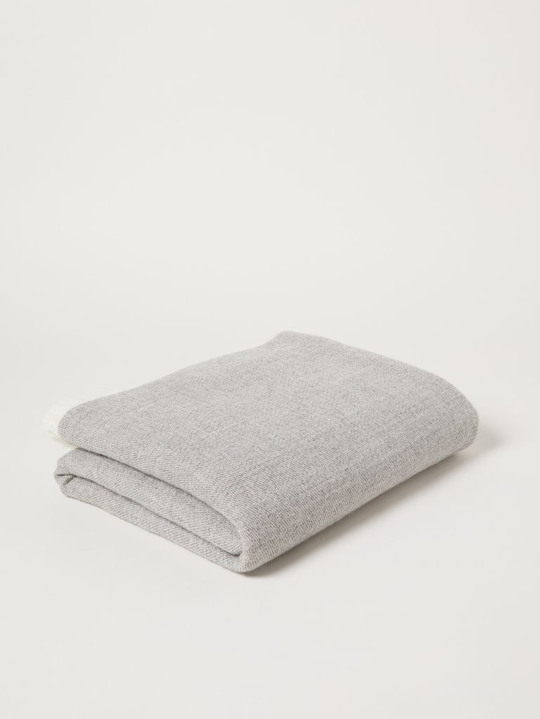 Venice Alpaca Throw - Light Grey/Nude