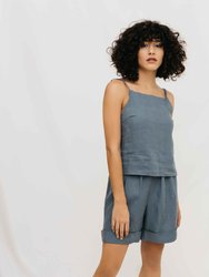 Linen Camisole - Teal - Teal