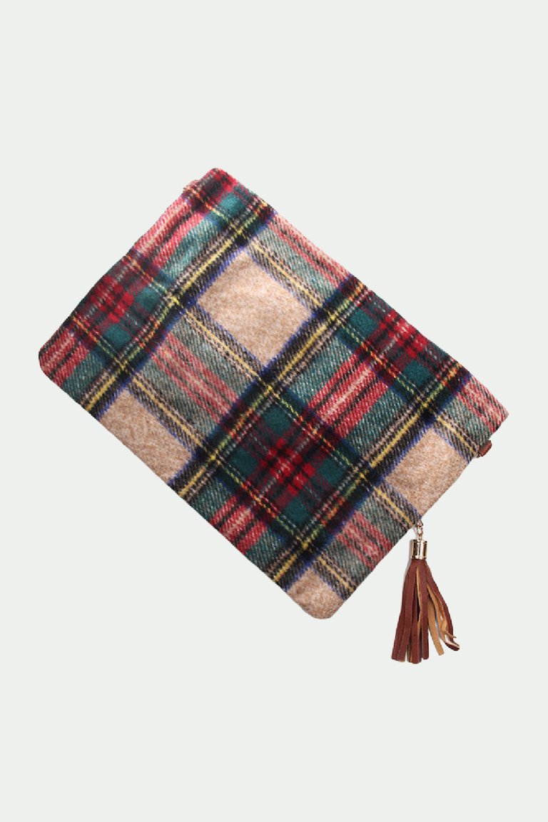3 -In-1 Tartan Plaid And Houndstooth Cross Body Bag