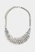 Antique Silver Feathered Necklace - Silver