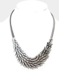 Antique Silver Feathered Necklace