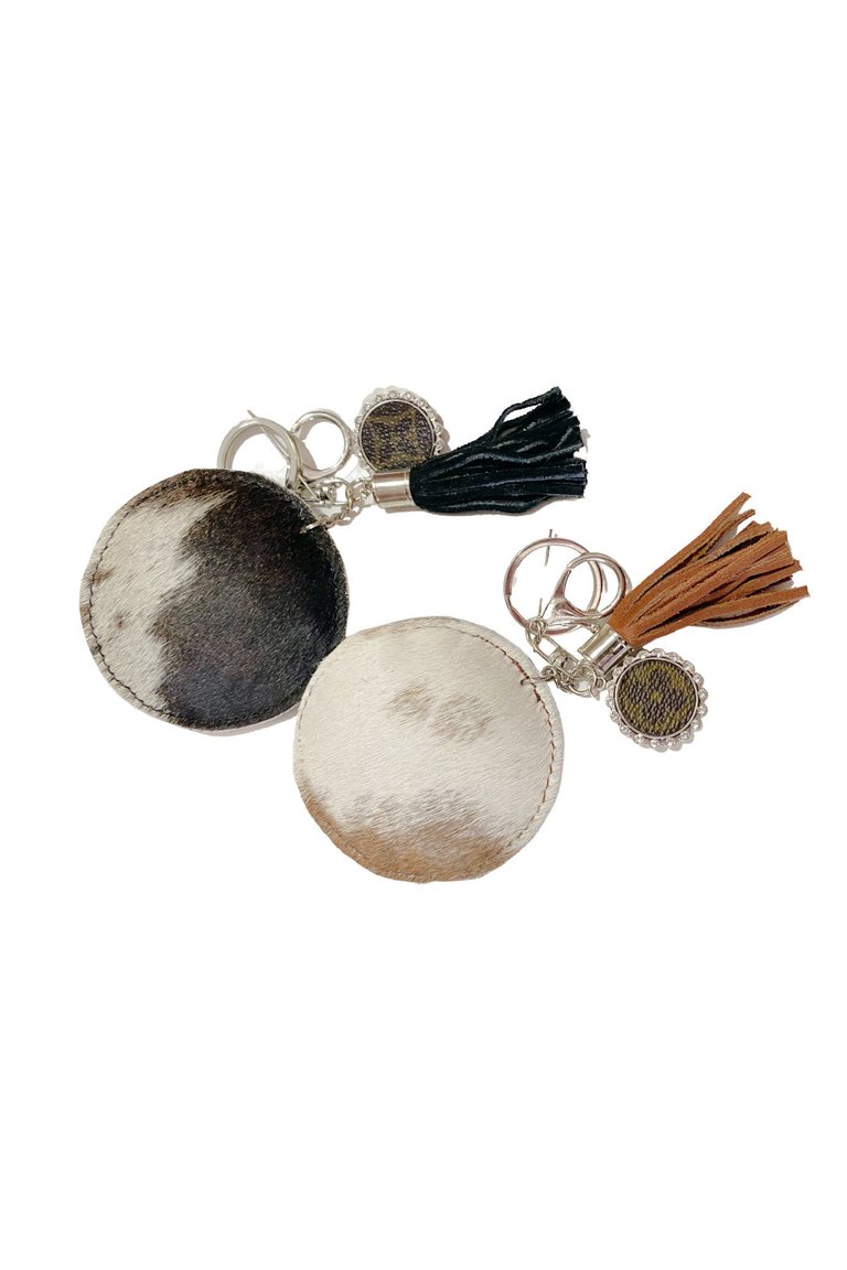 Authentic Fur Keychain With Upcycled Charm