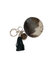 Authentic Fur Keychain With Upcycled Charm - Black