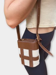 Fabric Grid Shoulder Bag