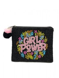 Girl Power Beaded Pouch Bag - Multi