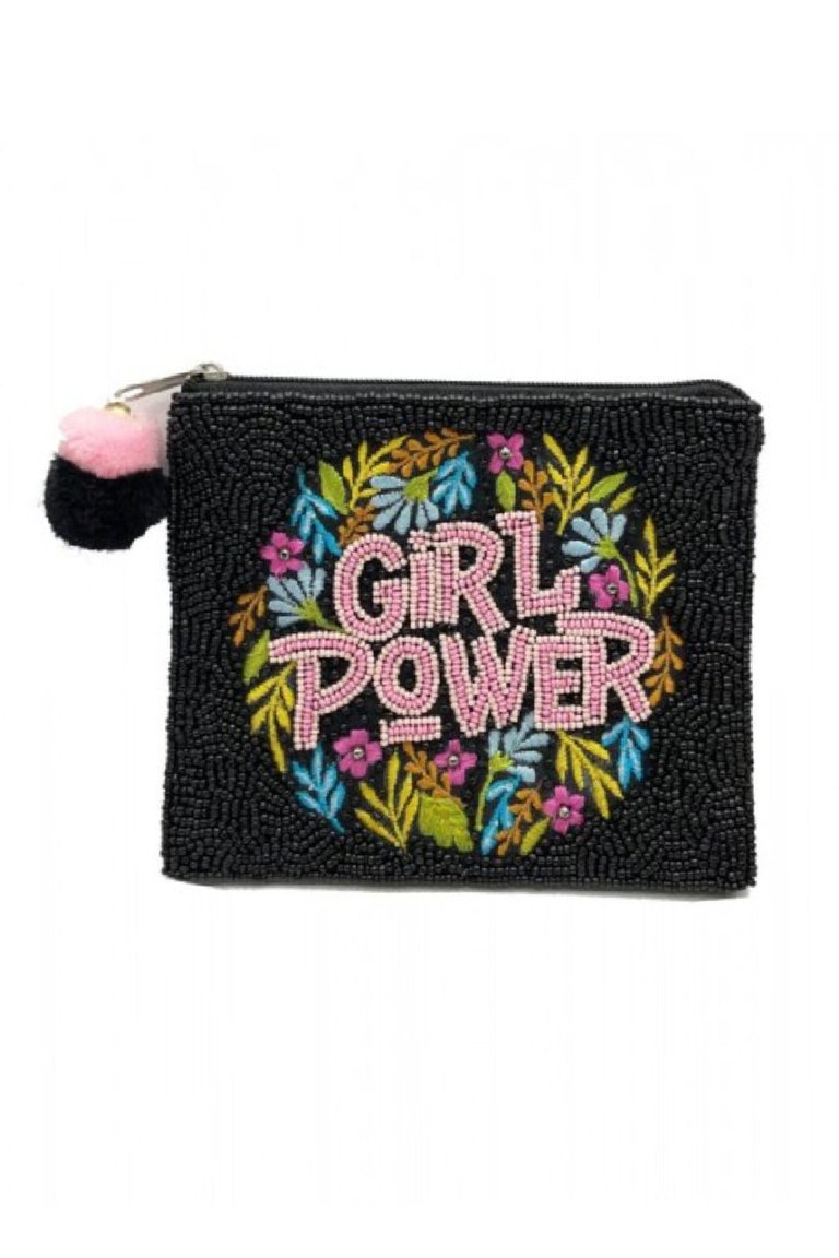 Girl Power Beaded Pouch Bag - Multi