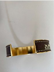 Hermes Brown Ribbon Up-Cycled Cuff Bracelet