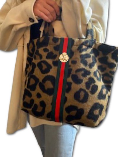 Embellish Your Life Little Leopard With Striped Band And Bee Tote Bag product