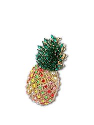 Luxe Crystal Pineapple Chain Evening Bag - Yellow