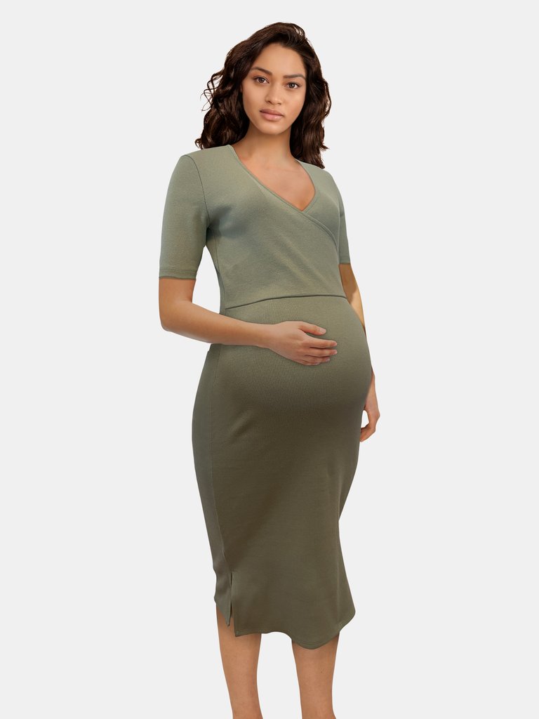 Ella Knit Dress - Green - Green