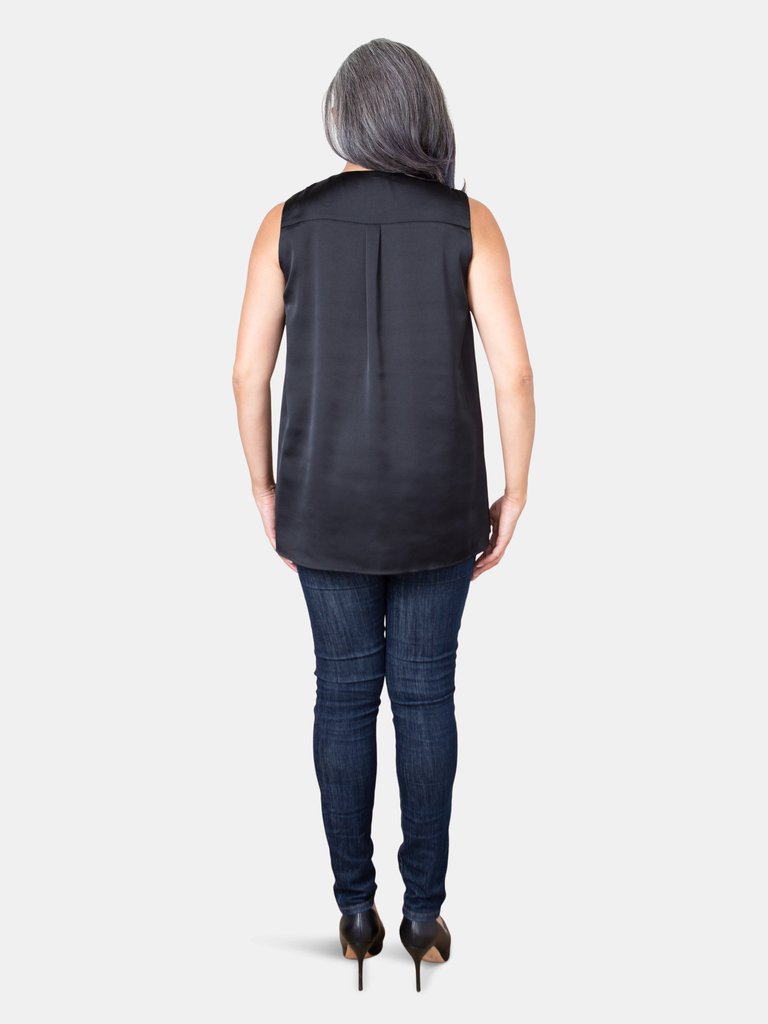 The Lily Top - Satin Black