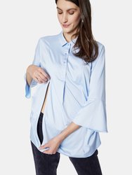 The Olivia Shirt - Satin Blue