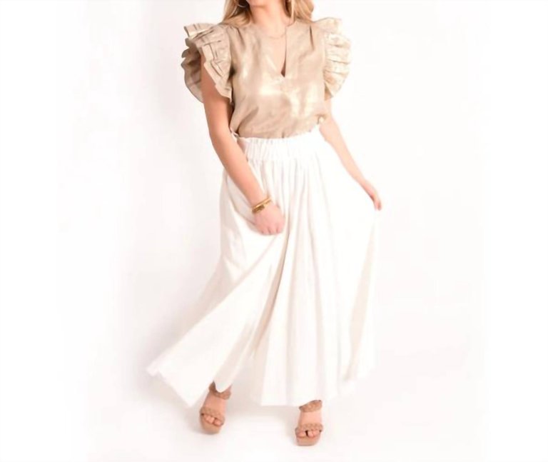 Palazzo Pant In Linen White - Linen White