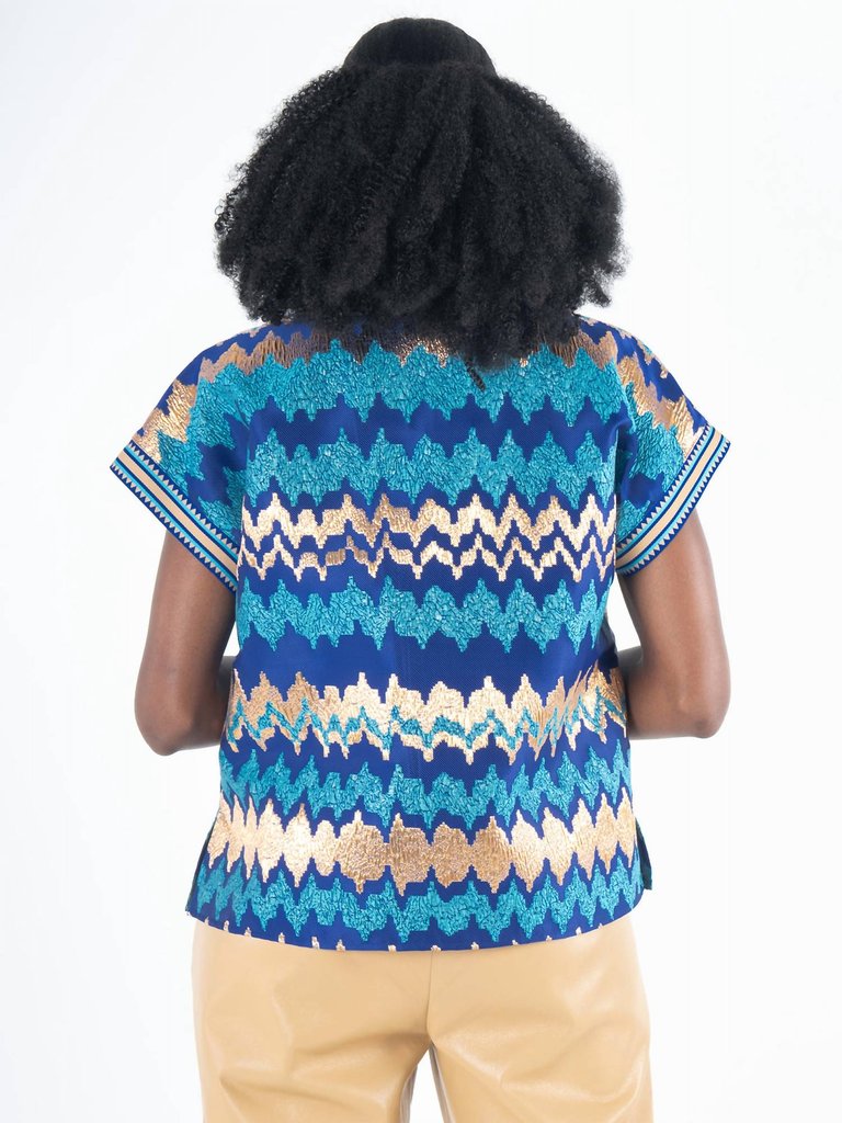 Poppy Pullover Top In Ripple Jacquard