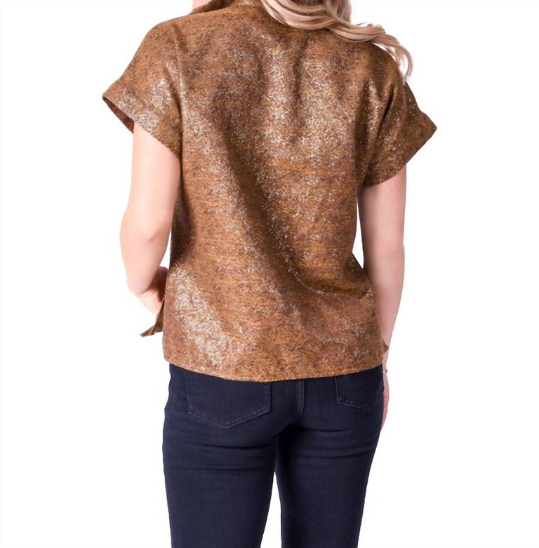 Poppy Tweed Top In Gold Tweed