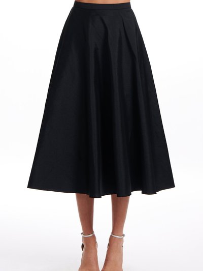 EMILY SHALANT Black A-Line Taffeta Midi Skirt product