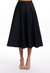 Black A-Line Taffeta Midi Skirt - Black