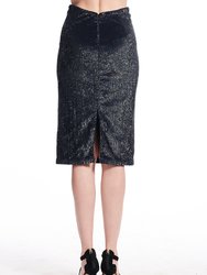 Classic Colors Midi Stretch Sequin Pencil Skirt