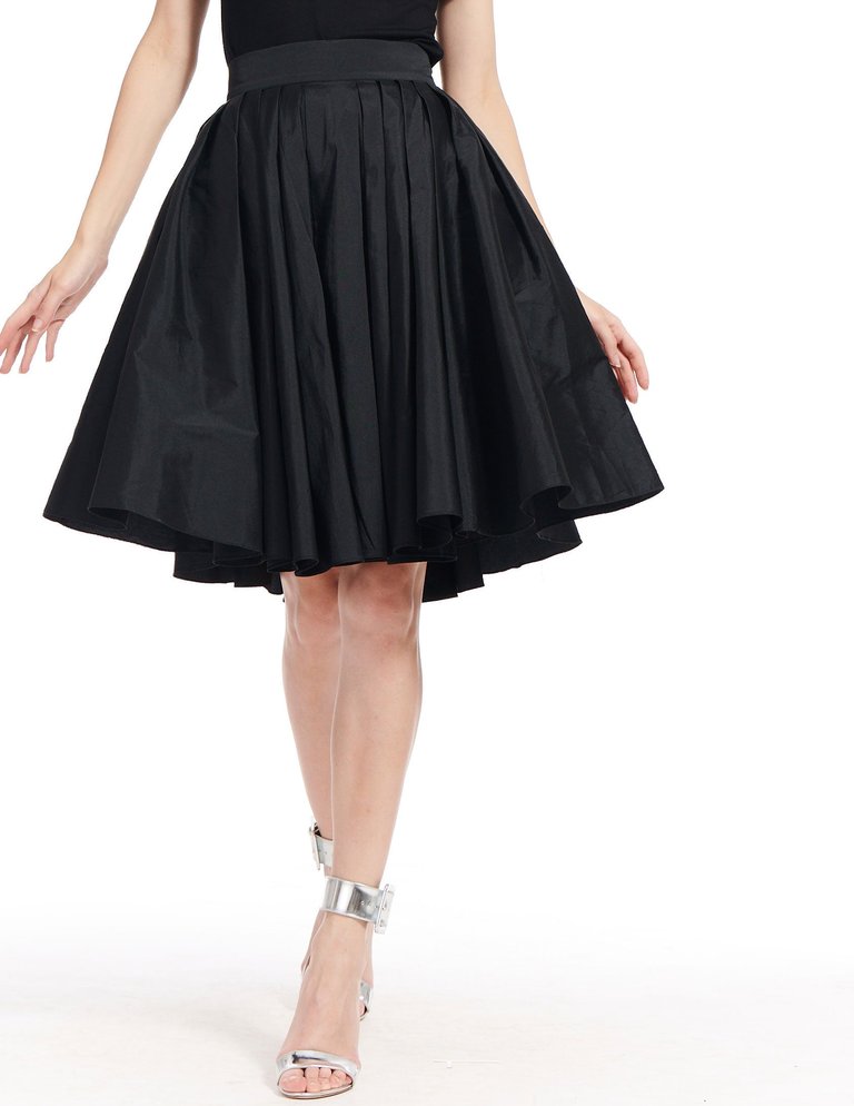 Classic Colors Taffeta Party Skirt - Black