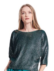 Sequin Blouson With Dolman Sleeves