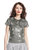 Sequin Floral Top With Embroidery And Beading - Silver
