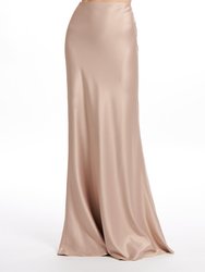 Spring 24 Bias Long Satin A-Line Skirt