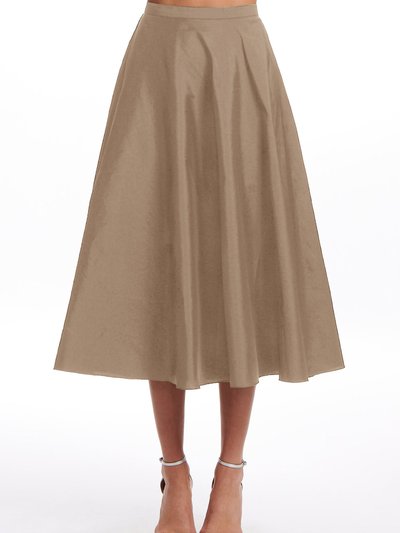 EMILY SHALANT Suntan A-Line Taffeta Midi Skirt product
