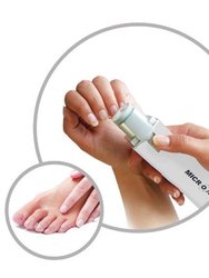 Micro Mani Nail Buffer With 4 Smooth And Shine Rollers - White