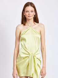 Abby Halter Neck Mini Dress - Lime