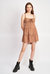 Amina BabyDoll Mini Dress - Brown