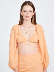 Amira Cropped Top - Apricot