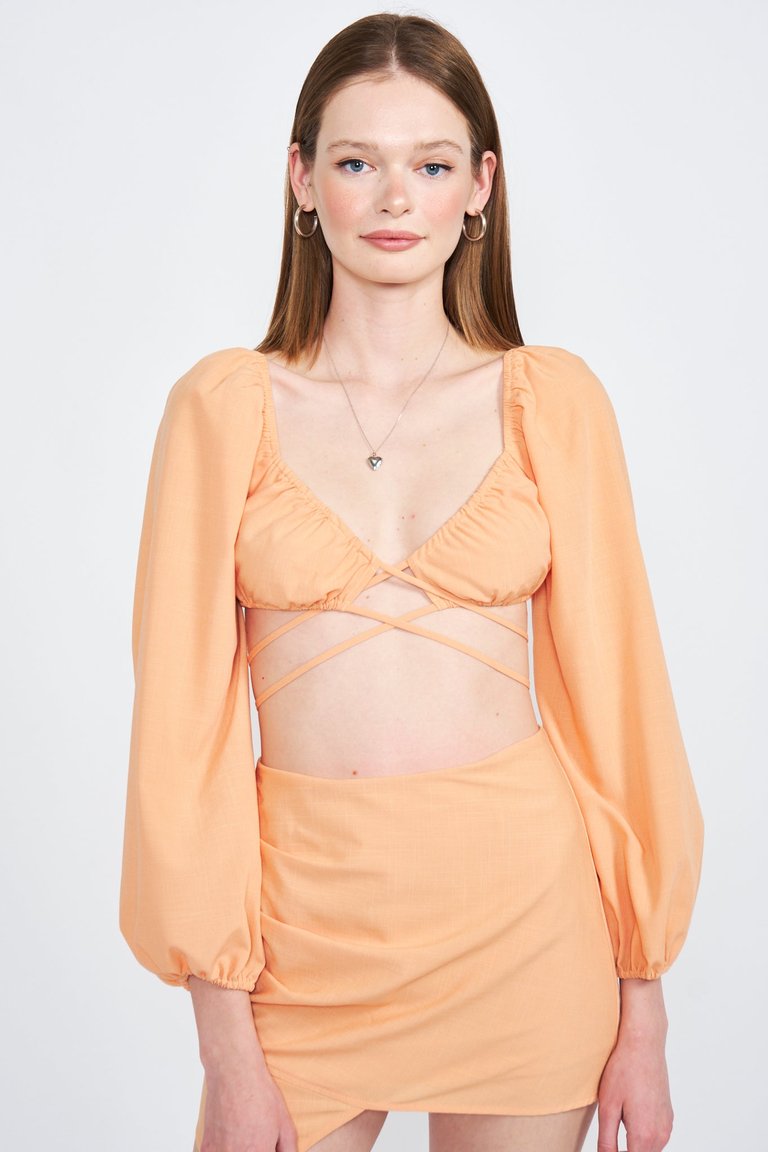 Amira Cropped Top - Apricot