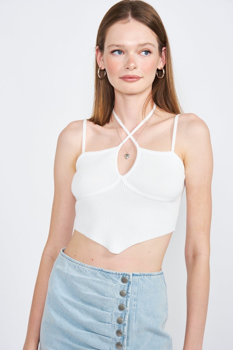 Ansley Ribbed Tank Top - Off-White