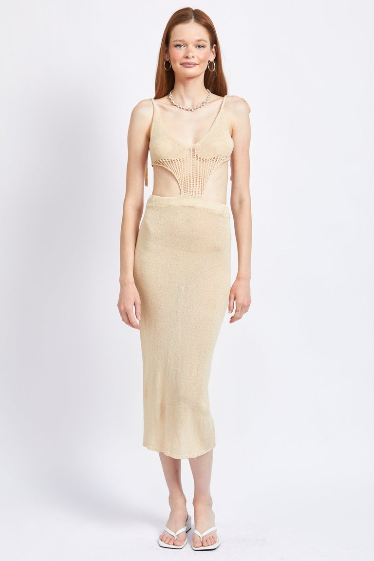 Ariel Midi Dress - Tan