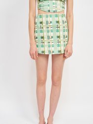 Arleth Mini Skirt - Green Plaid